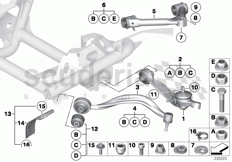 Frnt axle support, wishbone/tension strut of Rolls Royce Rolls Royce Phantom Extended Wheelbase
