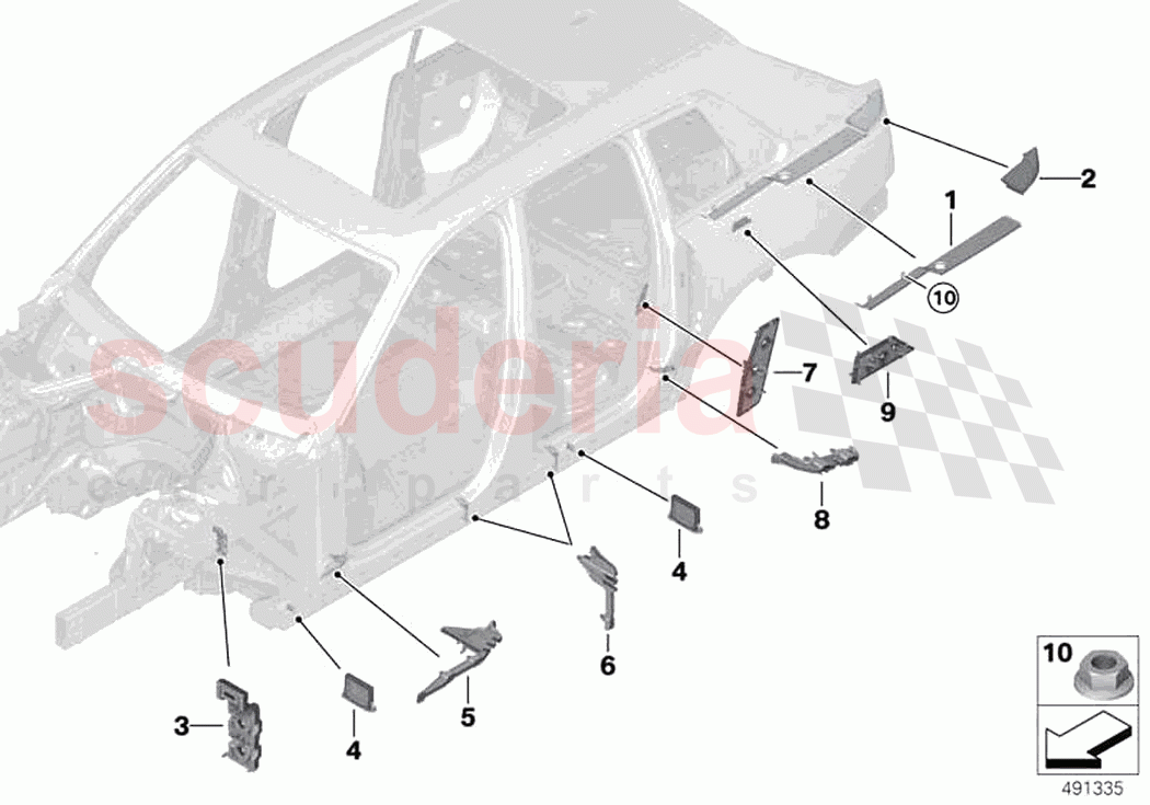 Cavity shielding side frame of Rolls Royce Rolls Royce Cullinan RR31(2017-2023)