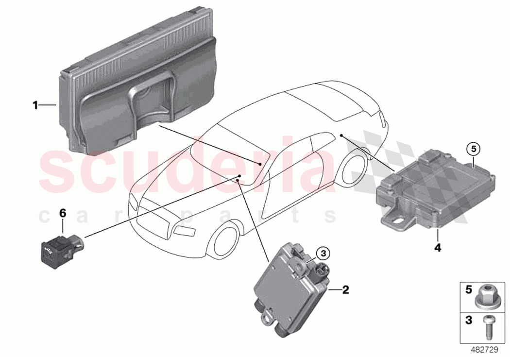 Separate compon telephony wirel charging of Rolls Royce Rolls Royce Cullinan RR31(2017-2023)