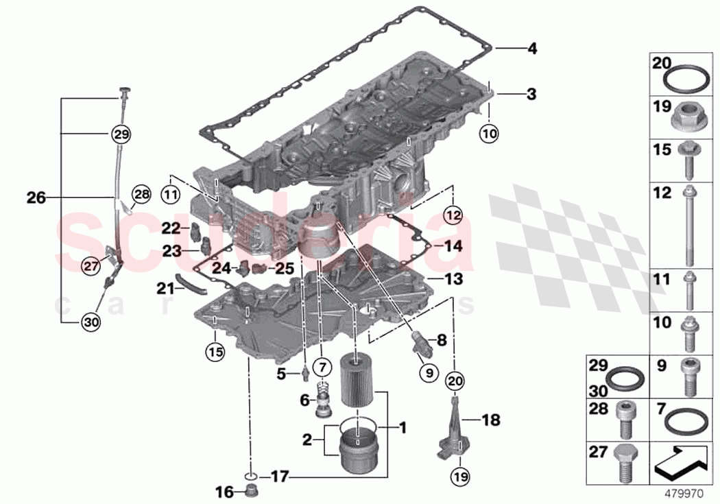 Oil sump oil filter oil measuring device of Rolls Royce Rolls Royce Cullinan RR31(2017-2023)