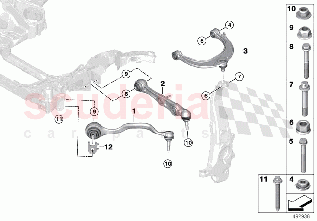 Frnt axle support wishbone tension strut of Rolls Royce Rolls Royce Cullinan RR31(2017-2023)