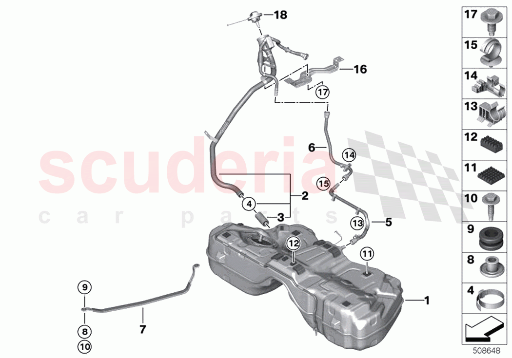 Fuel tank mounting parts of Rolls Royce Rolls Royce Cullinan RR31(2017-2023)