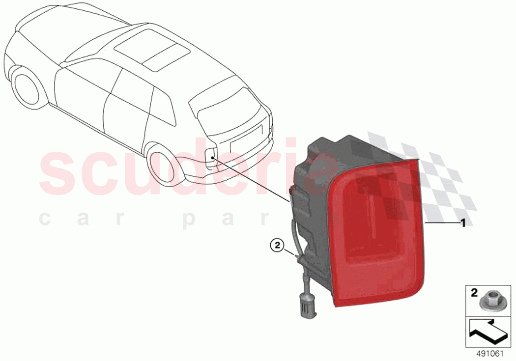 Rear light of Rolls Royce Rolls Royce Cullinan RR31(2017-2023)