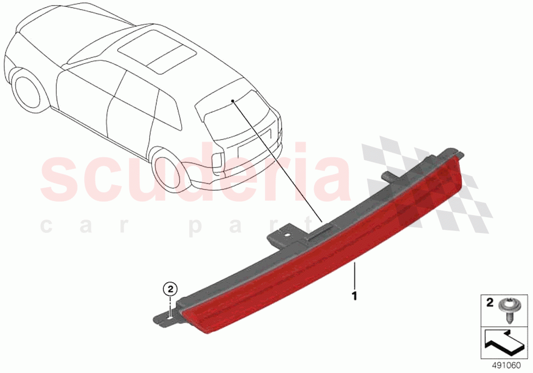 Third stoplamp of Rolls Royce Rolls Royce Cullinan RR31(2017-2023)
