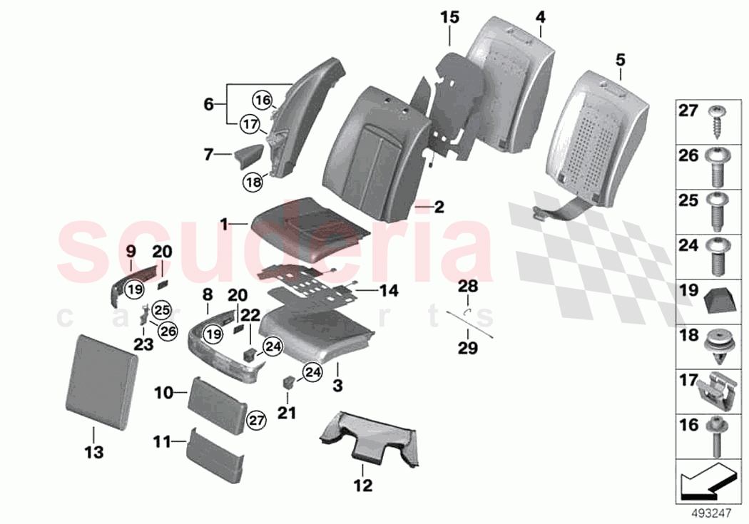 Seat rear cushion cover comfort seat of Rolls Royce Rolls Royce Cullinan RR31(2017-2023)