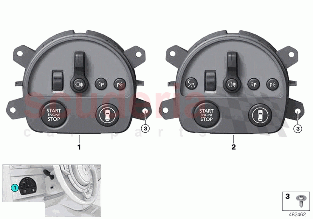 Control unit lights of Rolls Royce Rolls Royce Cullinan RR31(2017-2023)