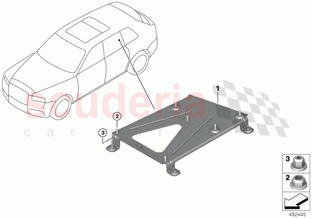 Holder battery charging module BCU of Rolls Royce Rolls Royce Cullinan RR31(2017-2023)