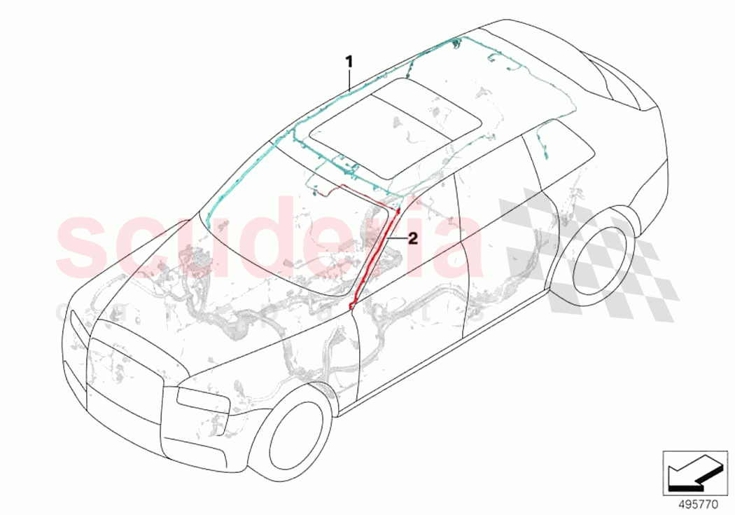 Wiring harness roof of Rolls Royce Rolls Royce Cullinan RR31(2017-2023)