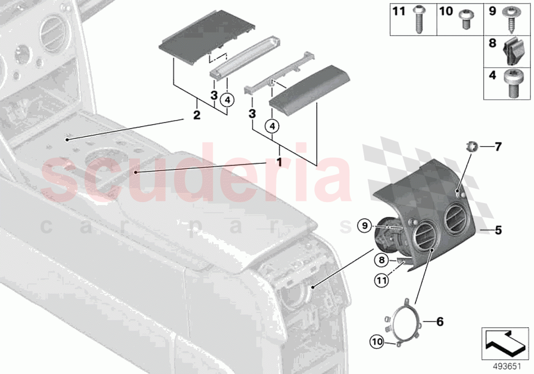 Decor trims centre console of Rolls Royce Rolls Royce Cullinan RR31(2017-2023)