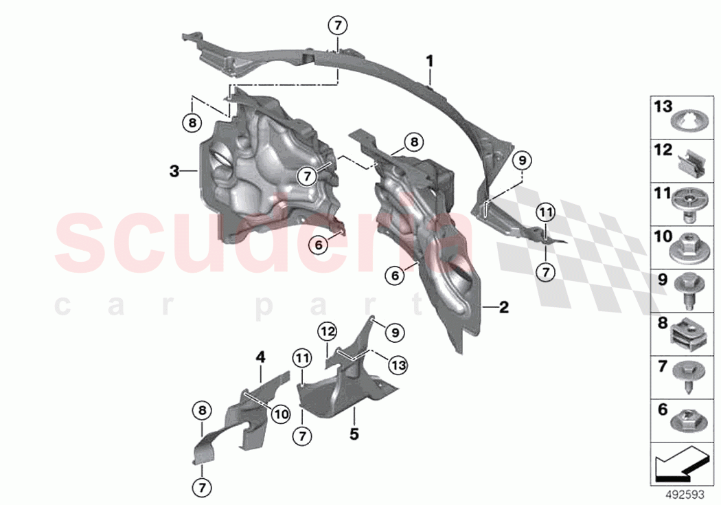 Mounting parts engine compartment of Rolls Royce Rolls Royce Cullinan RR31(2017-2023)