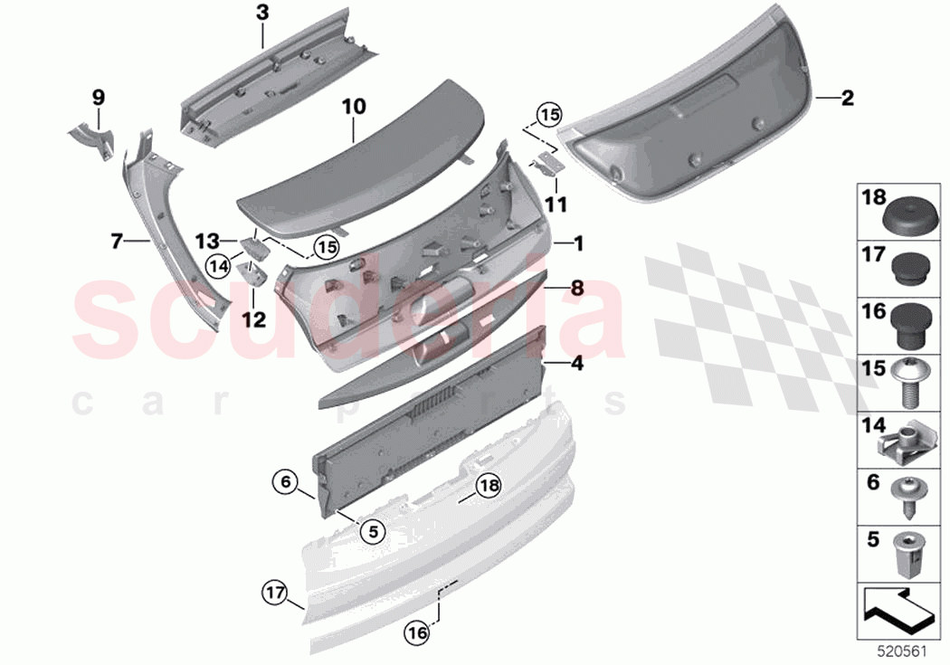 Trim panel trunk lid of Rolls Royce Rolls Royce Cullinan RR31(2017-2023)