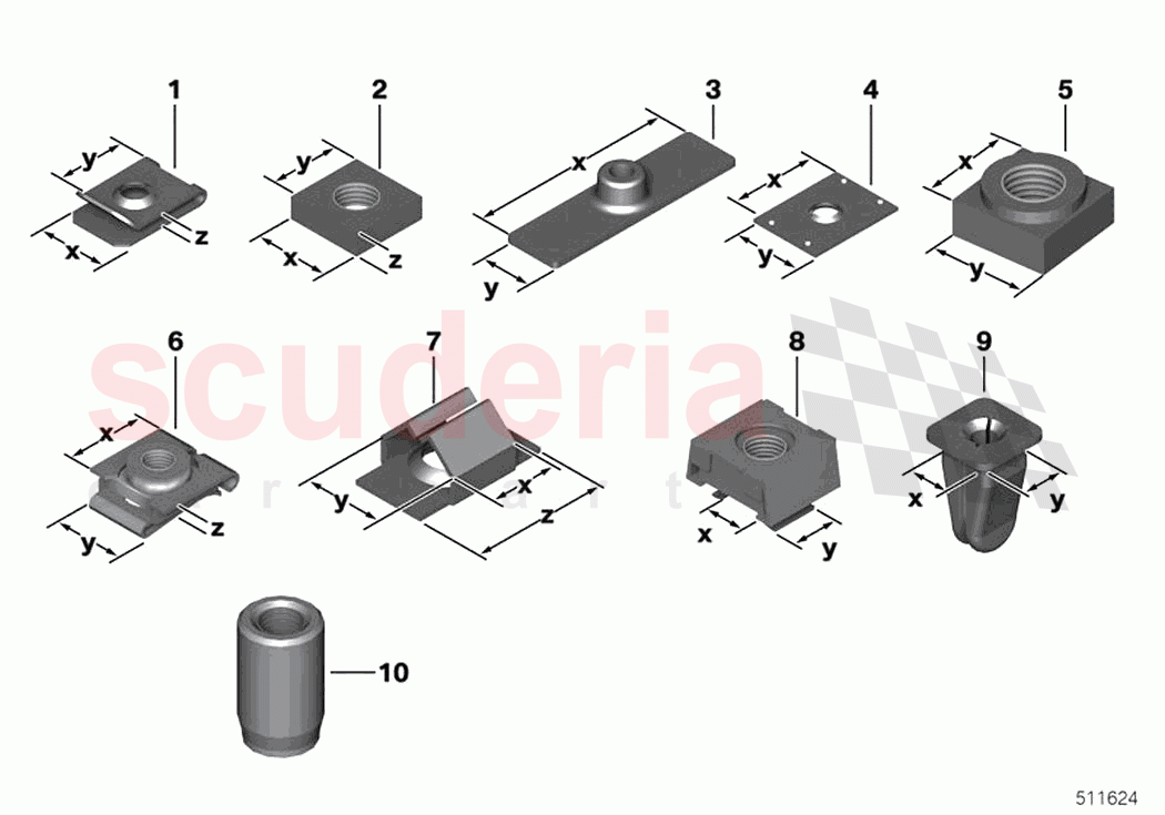 Mechanical connection elements of Rolls Royce Rolls Royce Dawn RR6(2017-2023)