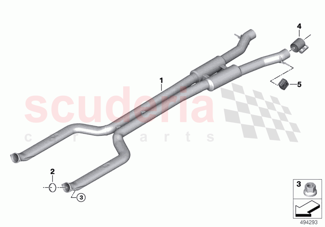 Centre silencer with tubes of Rolls Royce Rolls Royce Dawn RR6(2017-2023)