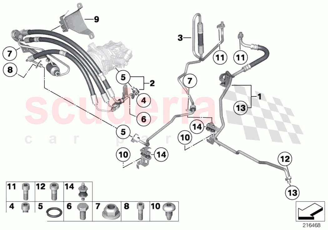 Power steering oil pipe dynamic drive of Rolls Royce Rolls Royce Dawn RR6(2017-2023)