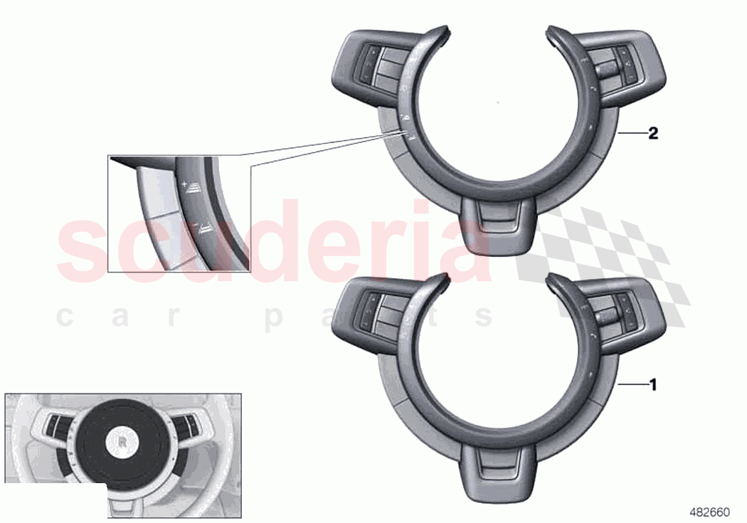 Steering wheel switch multifunction of Rolls Royce Rolls Royce Dawn RR6(2017-2023)