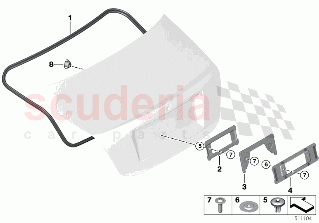 Rear lid mounting parts of Rolls Royce Rolls Royce Ghost Extended RR22(2019-2023)