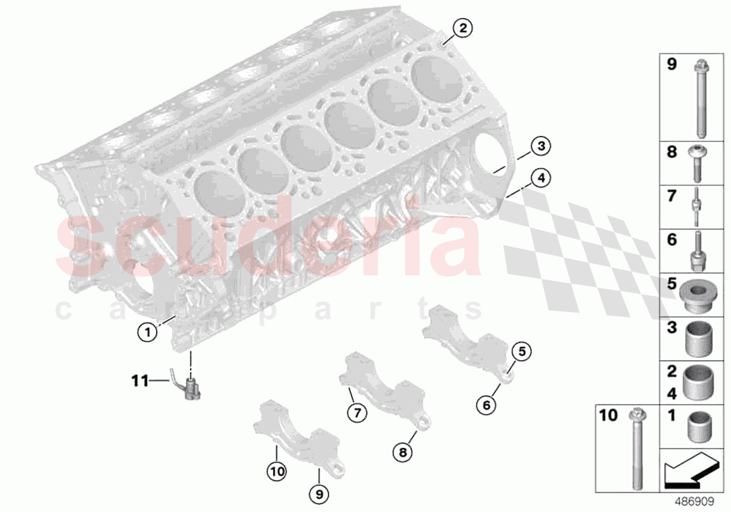 Engine block mounting parts of Rolls Royce Rolls Royce Ghost Extended RR22(2019-2023)