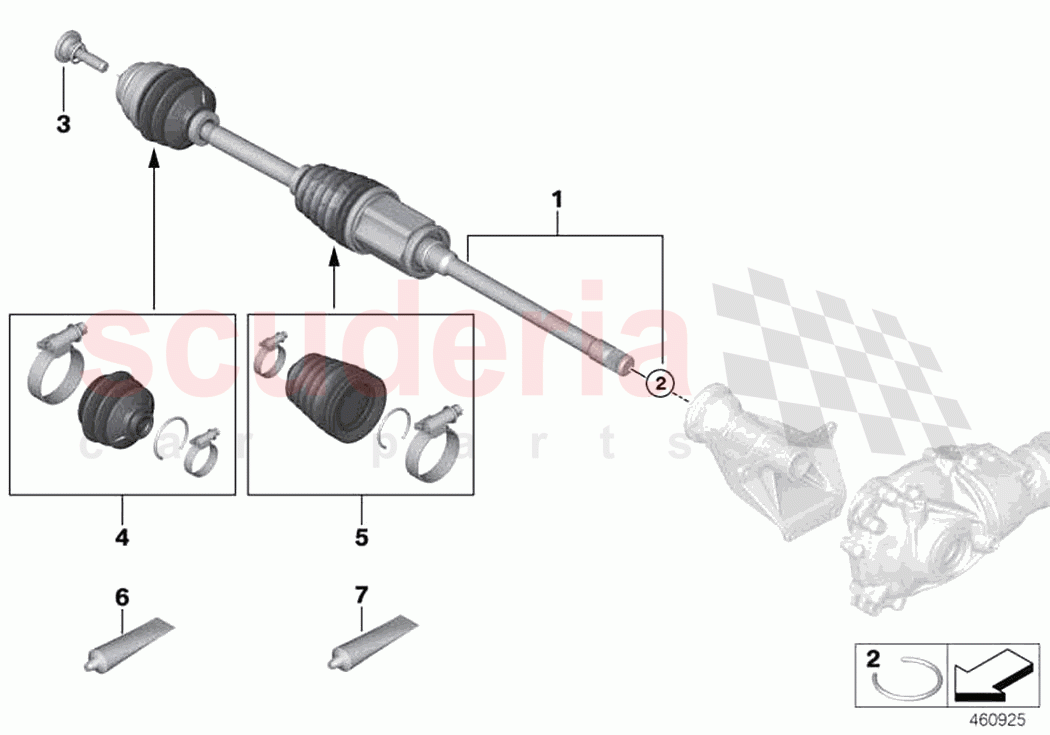 Output shaft front right all wheel of Rolls Royce Rolls Royce Ghost Extended RR22(2019-2023)
