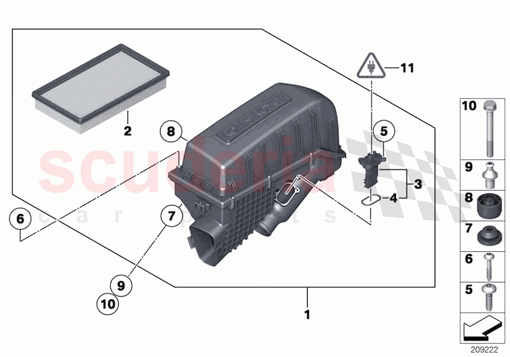 Intake silencer Filter cartridge HFM of Rolls Royce Rolls Royce Ghost Extended RR22(2019-2023)