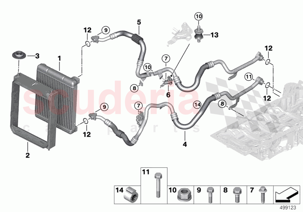 Engine oil cooler oil cooler line of Rolls Royce Rolls Royce Ghost Extended RR22(2019-2023)