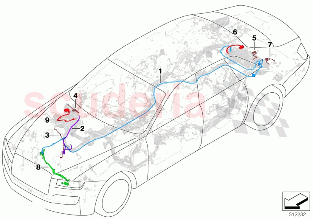 Battery cable earth cable of Rolls Royce Rolls Royce Ghost Extended RR22(2019-2023)