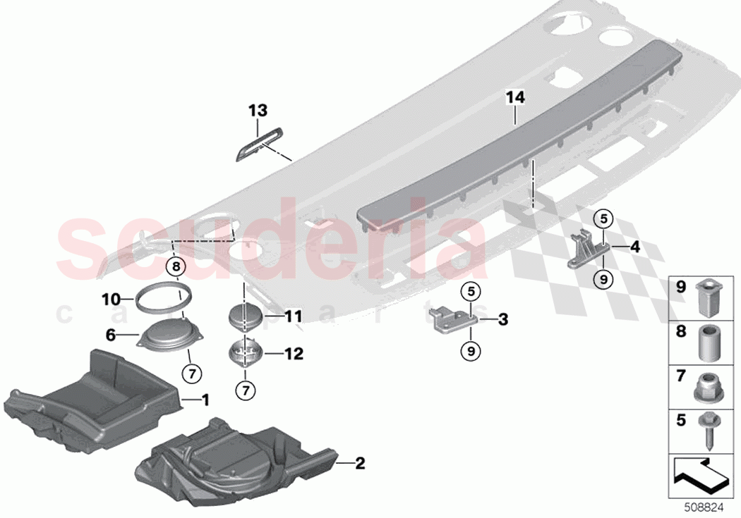 Parcel shelf installed parts of Rolls Royce Rolls Royce Ghost Extended RR22(2019-2023)