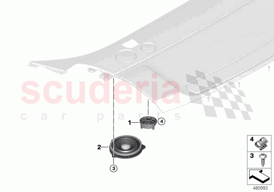 Single parts f rear helf loudspeaker of Rolls Royce Rolls Royce Ghost RR21(2019-2023)