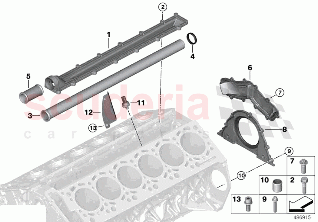 Engine block mounting parts of Rolls Royce Rolls Royce Ghost RR21(2019-2023)