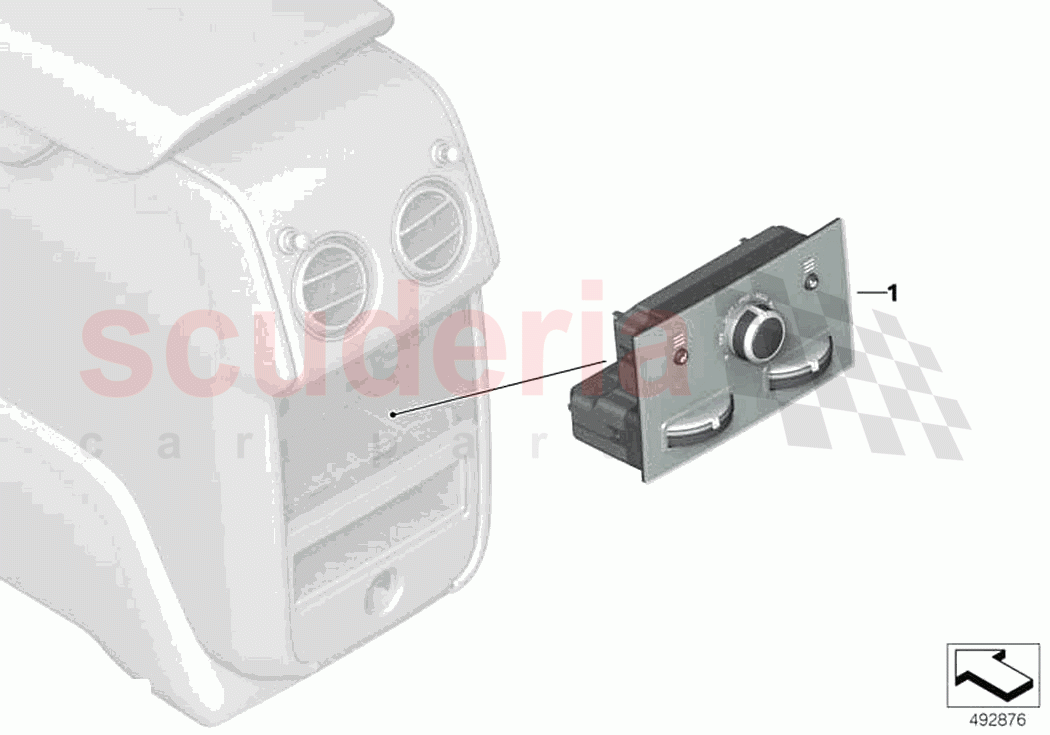 Operating unit automatic rear cabin A C of Rolls Royce Rolls Royce Ghost RR21(2019-2023)