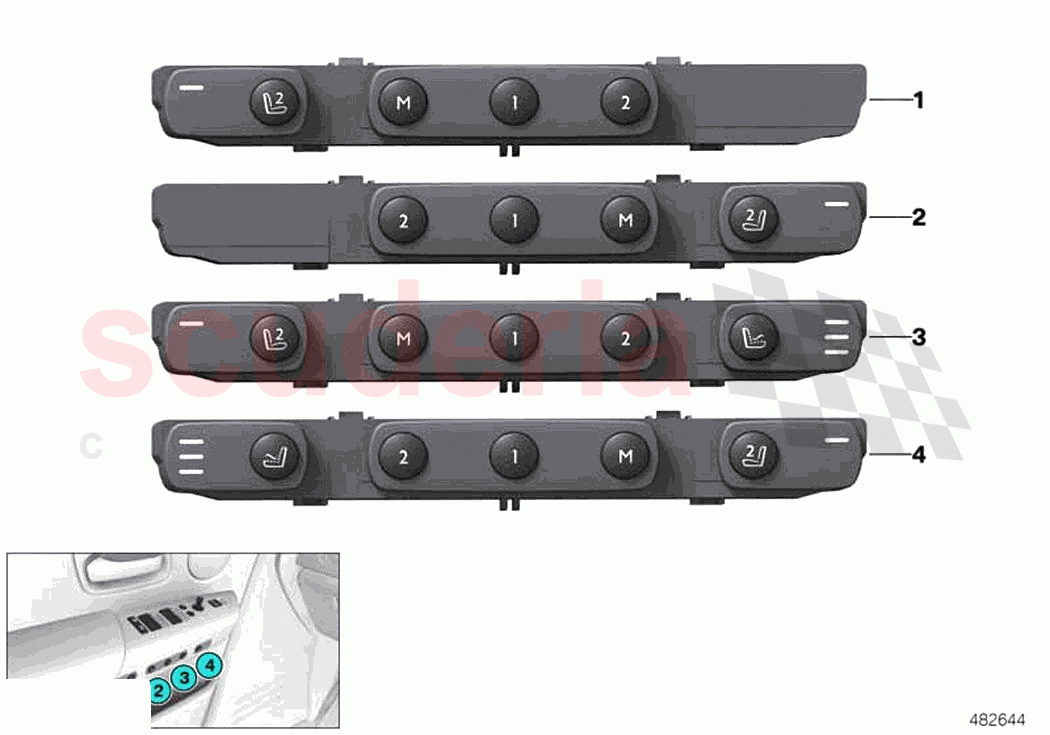 Seat functions driver s side of Rolls Royce Rolls Royce Ghost RR21(2019-2023)