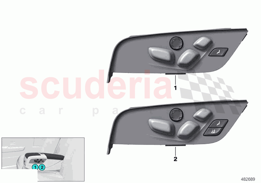 Switch seat adjustment rear cabin of Rolls Royce Rolls Royce Ghost RR21(2019-2023)