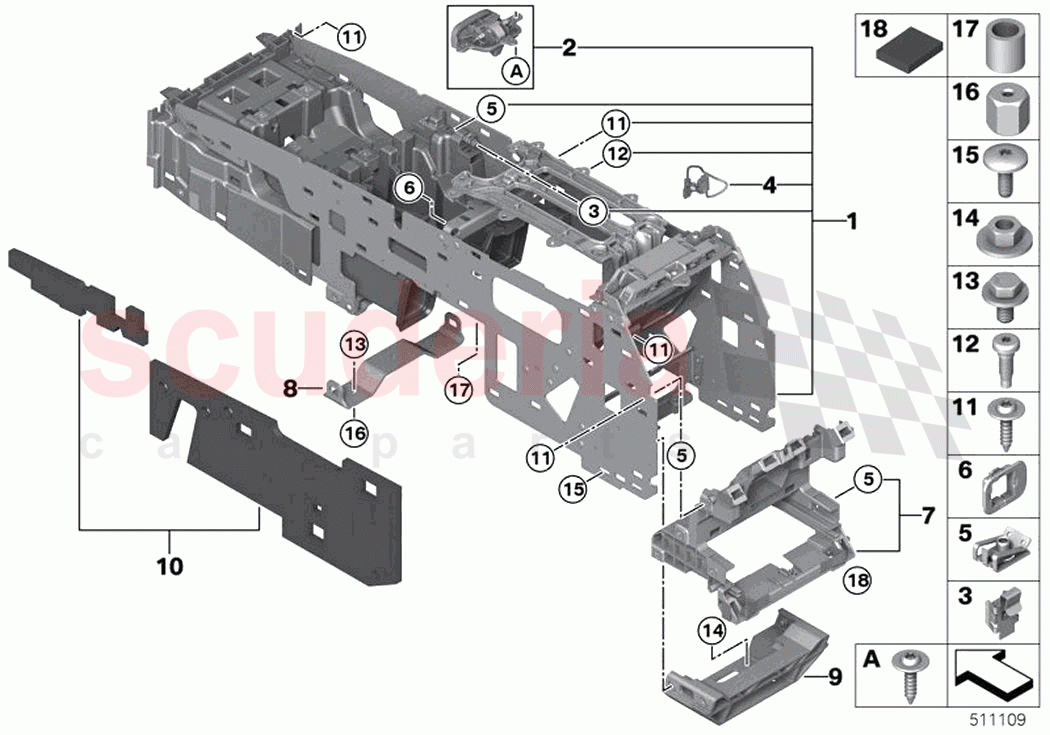 Carrier centre console of Rolls Royce Rolls Royce Ghost RR21(2019-2023)