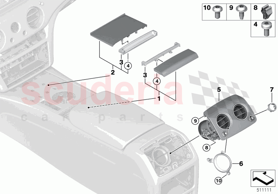 Decor trims centre console of Rolls Royce Rolls Royce Ghost RR21(2019-2023)