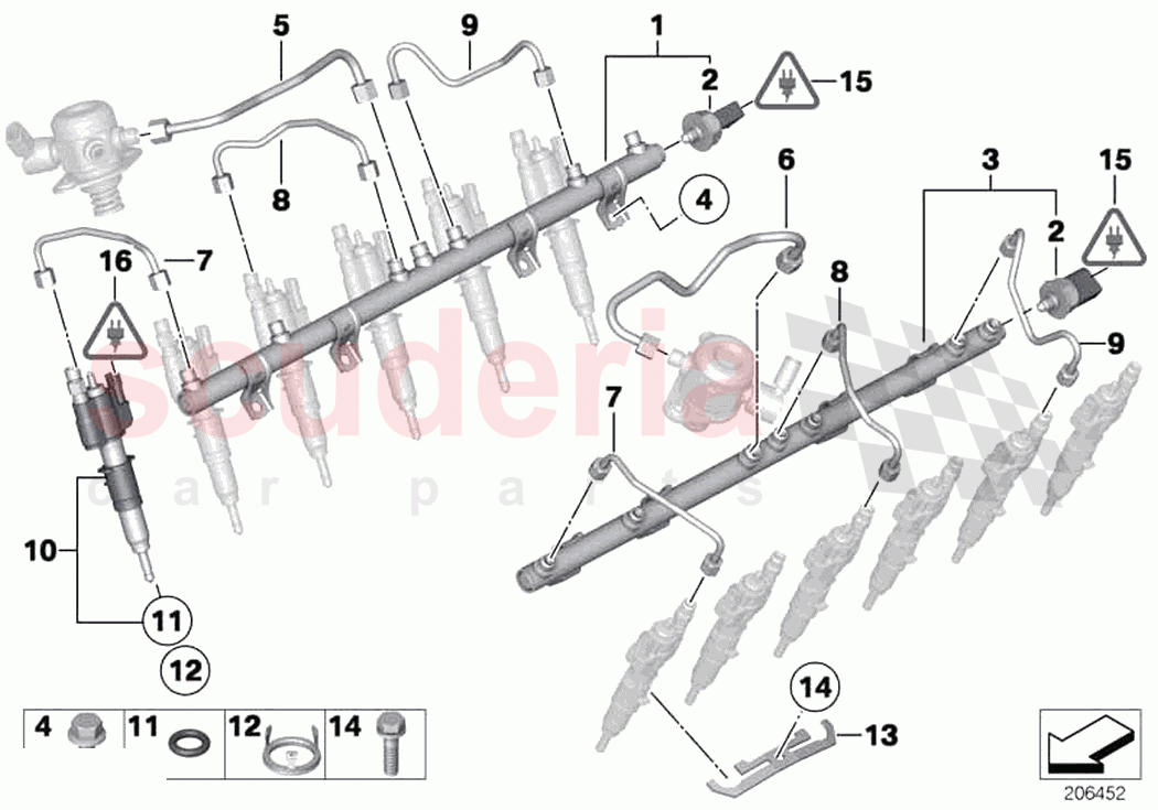 High pressure rail injector line of Rolls Royce Rolls Royce Ghost RR4(2017-2019)