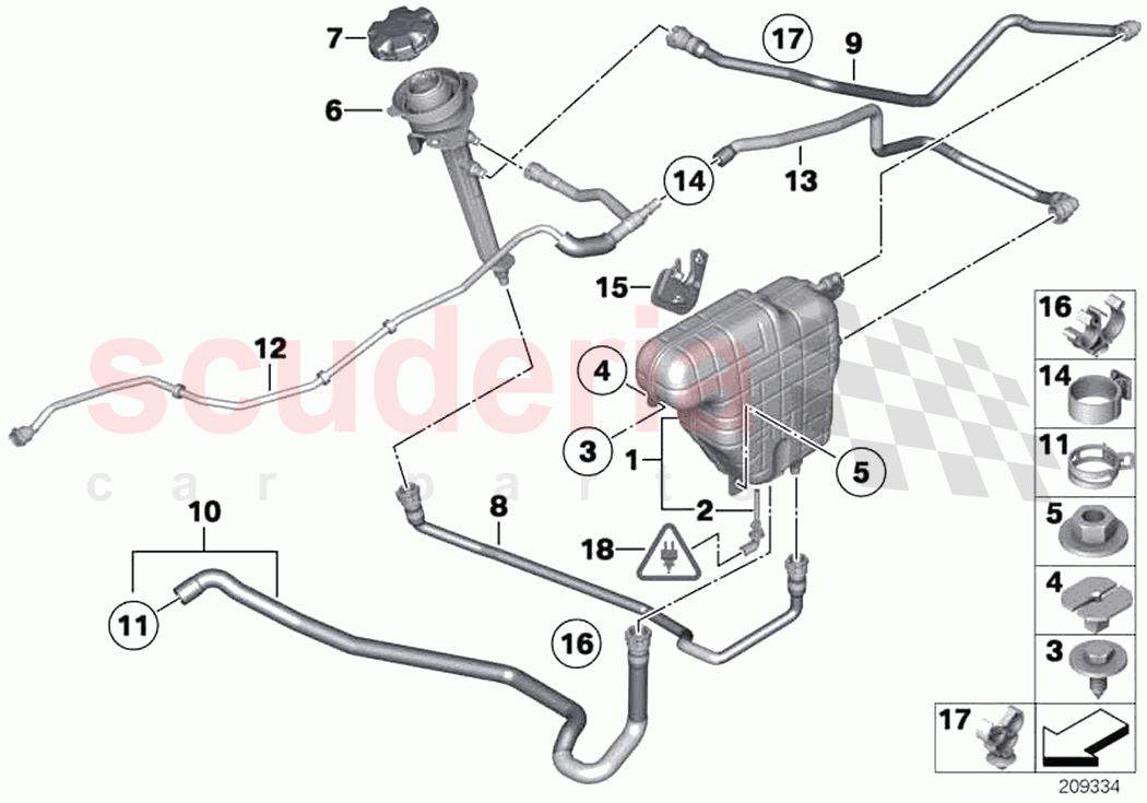 Expansion tank tubing of Rolls Royce Rolls Royce Ghost RR4(2017-2019)