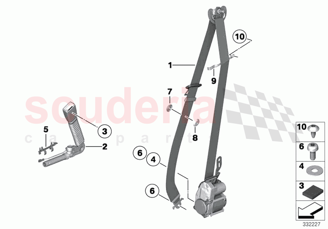 Seat belt REMA front of Rolls Royce Rolls Royce Ghost RR4(2017-2019)
