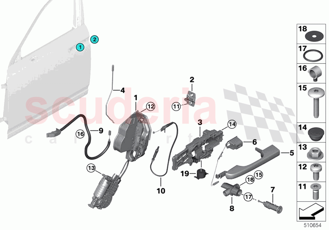 Front door control door lock of Rolls Royce Rolls Royce Ghost RR4(2017-2019)