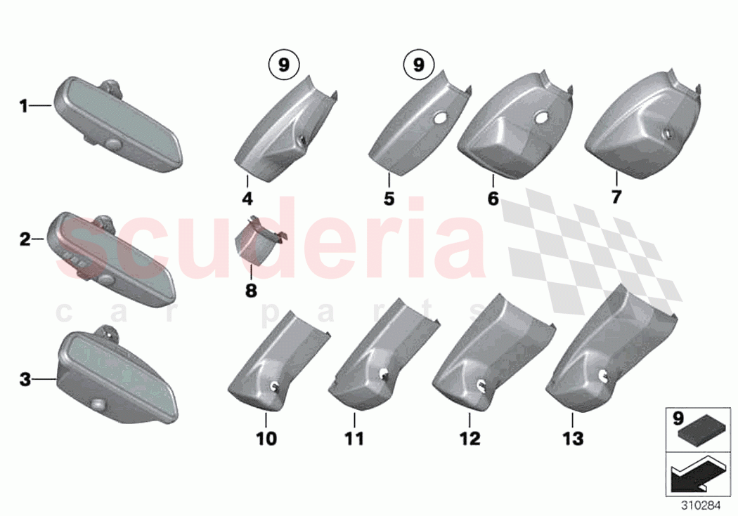 Interior mirror of Rolls Royce Rolls Royce Ghost RR4(2017-2019)