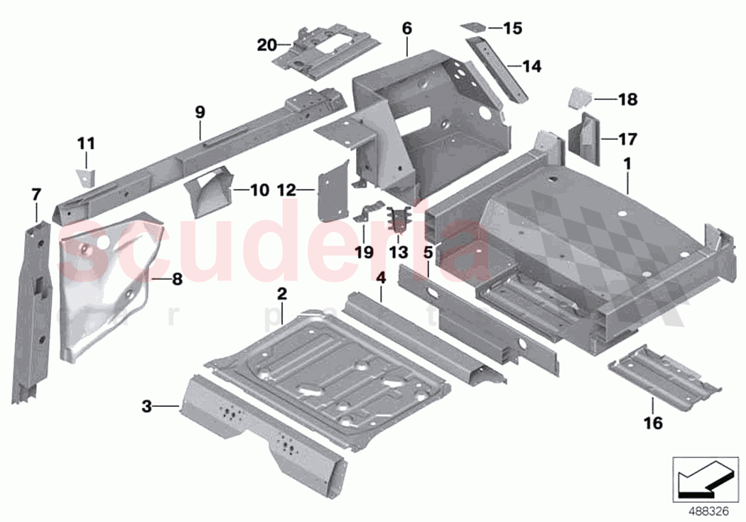 Mounting parts for trunk floor panel of Rolls Royce Rolls Royce Phantom Extended RR12(2017-2023)