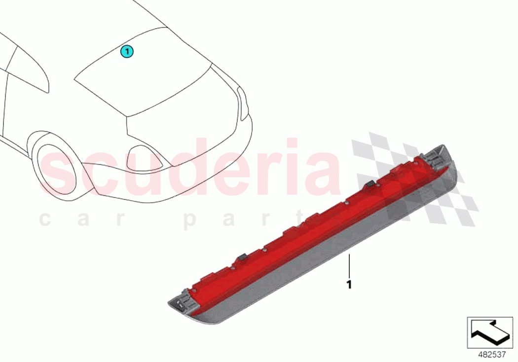 Third stoplamp of Rolls Royce Rolls Royce Phantom Extended RR12(2017-2023)