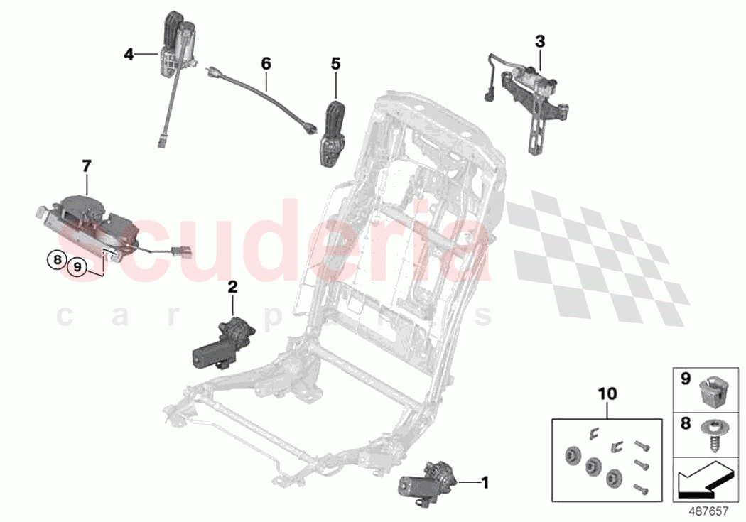 Seat rear electrical system and drives of Rolls Royce Rolls Royce Phantom Extended RR12(2017-2023)
