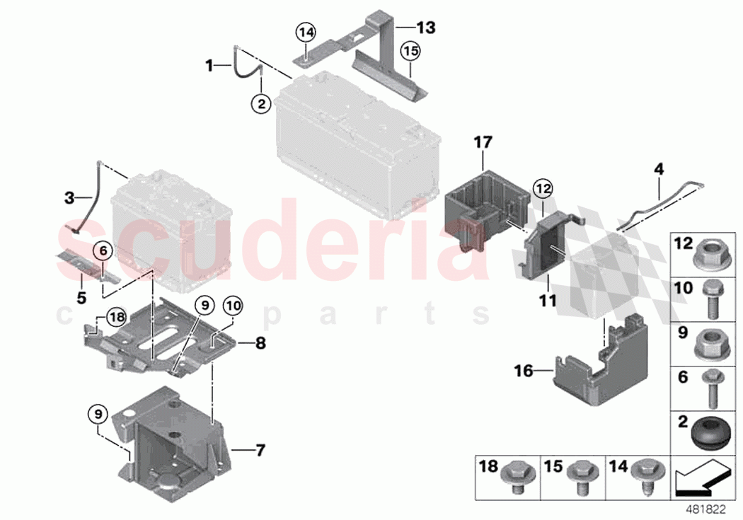 Battery mounting parts of Rolls Royce Rolls Royce Phantom Extended RR12(2017-2023)