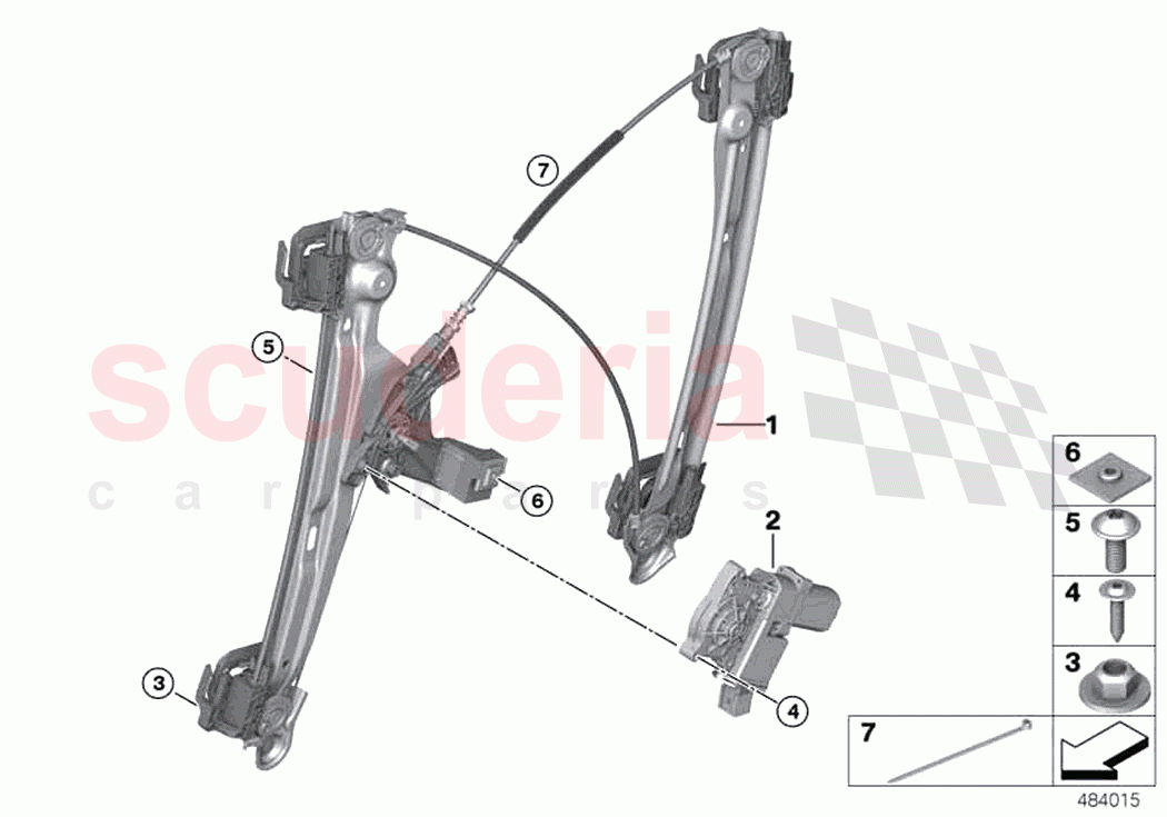 Door window lifting mechanism front of Rolls Royce Rolls Royce Phantom Extended RR12(2017-2023)