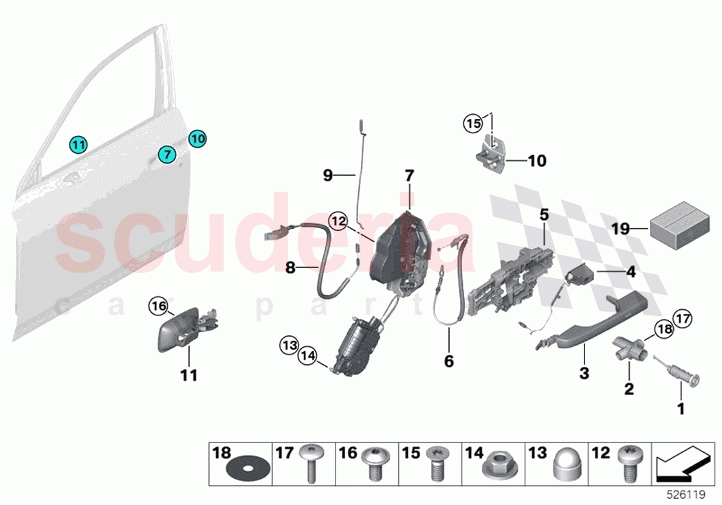Locking system door front of Rolls Royce Rolls Royce Phantom Extended RR12(2017-2023)