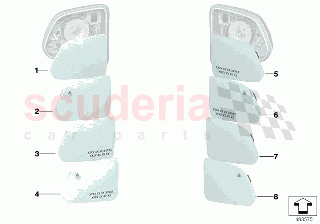 Mirror glass of Rolls Royce Rolls Royce Phantom Extended RR12(2017-2023)