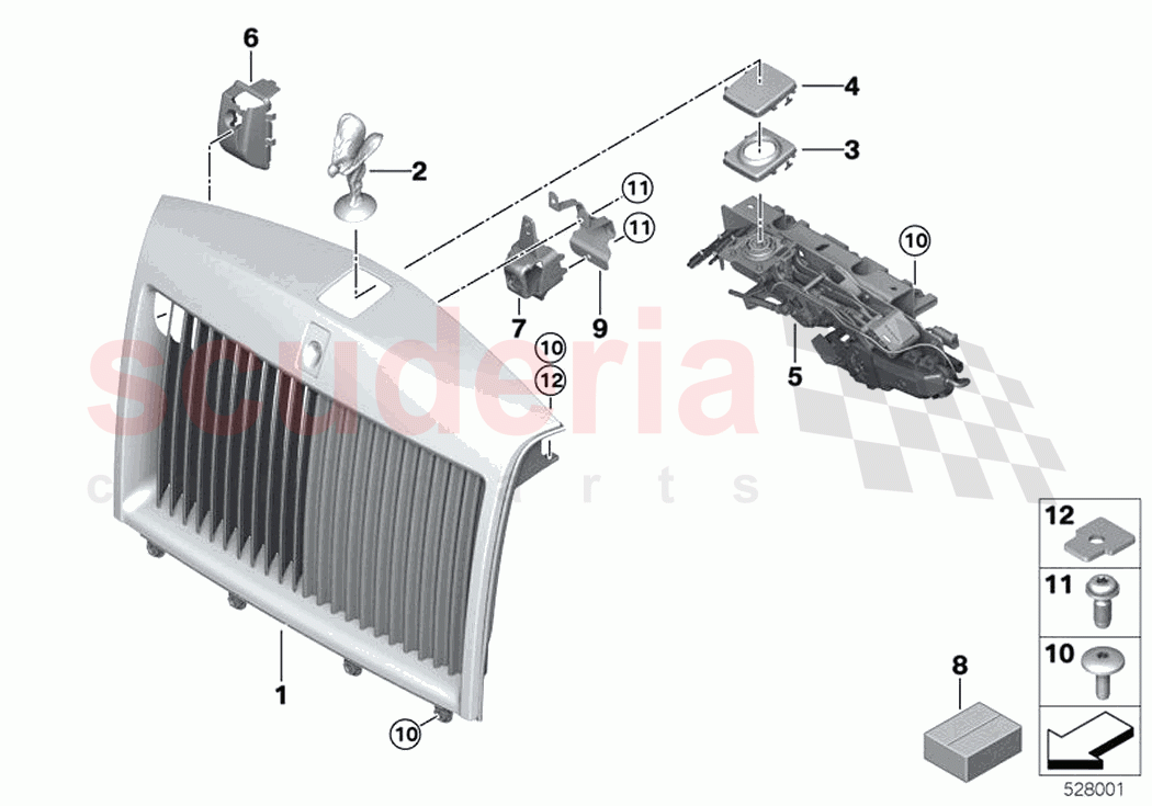 Radiator grill radiator figure of Rolls Royce Rolls Royce Phantom Extended RR12(2017-2023)