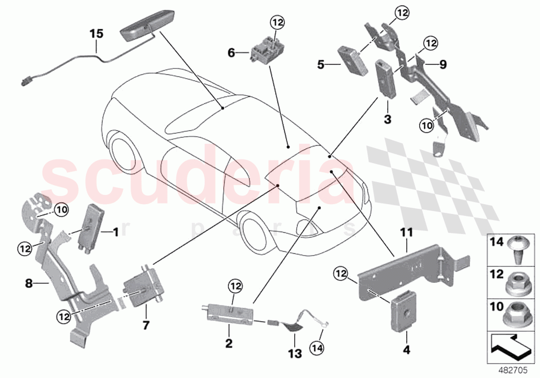Component parts aerial system of Rolls Royce Rolls Royce Phantom RR11(2017-2023)
