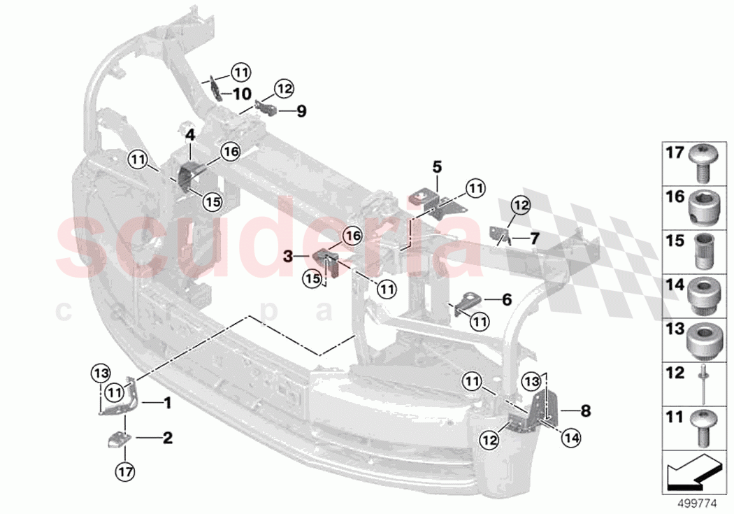 Front body bracket of Rolls Royce Rolls Royce Phantom RR11(2017-2023)