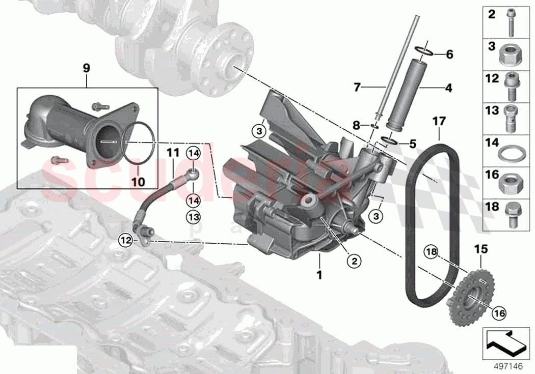 Lubrication system Oil pump with drive of Rolls Royce Rolls Royce Phantom RR11(2017-2023)