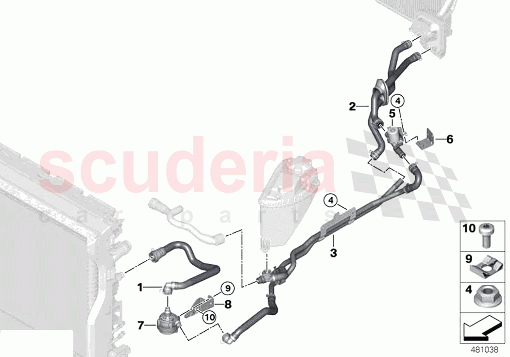 Cooling water hoses of Rolls Royce Rolls Royce Phantom RR11(2017-2023)